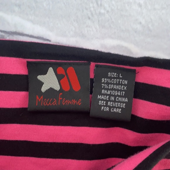 Mecca Femme striped bat sleeve top size large - Picture 8 of 11